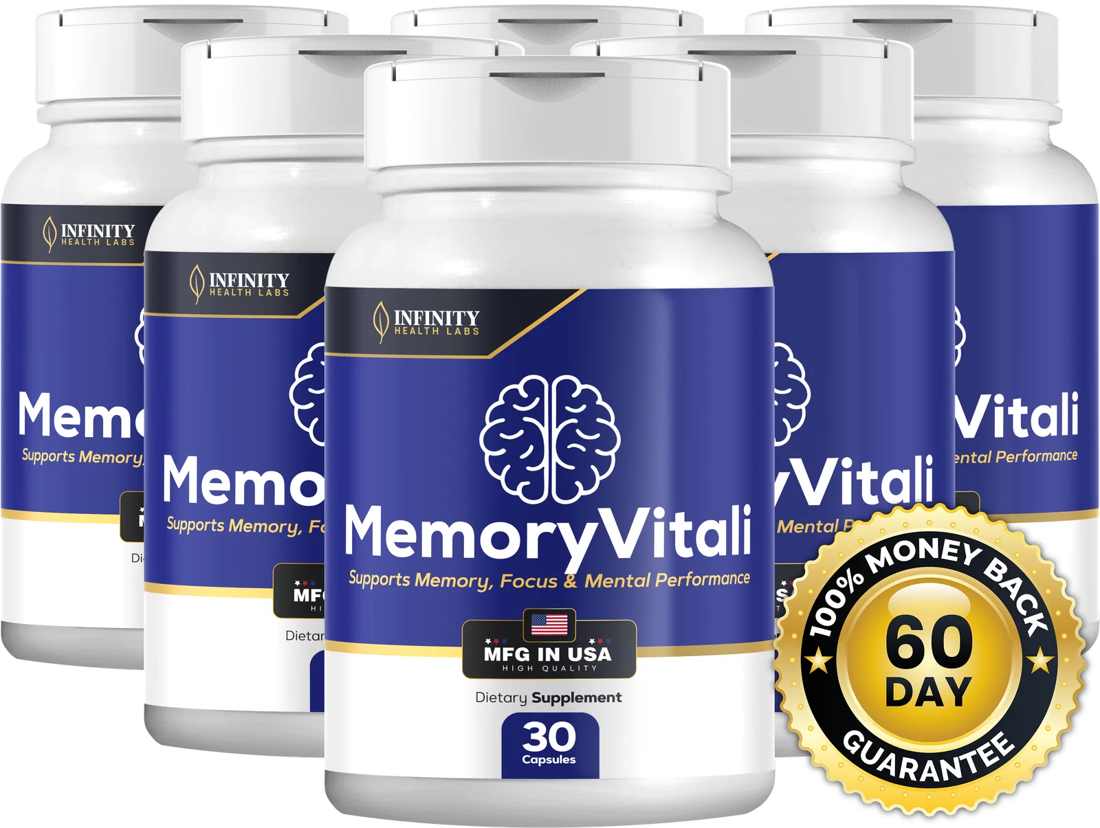 MemoryVitali 6 bottles brain health supplement